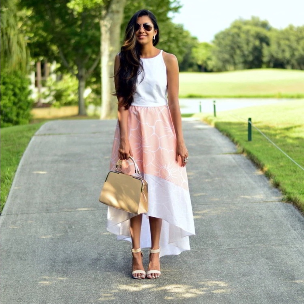ANTHROPOLOGIE HUTCH Peachy High-Low Dress L